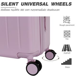 WETZLARS กระเป๋าเดินทางแบบด้านจับยาว ขนาด 24 นิ้ว  รุ่น Amber-02 ขนาด 26x41.5x60 ซม. สีชมพูคอตตอน