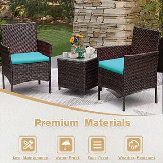 SUMMER SET โต๊ะริมสระหวายเทียม รุ่น กระบี่ ขนาด 45x45x40ซม.สีน้ำตาลเข้ม