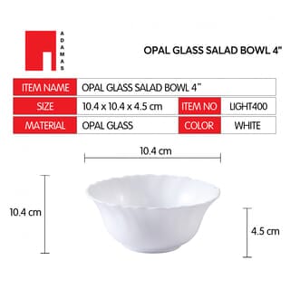 ADAMAS ถ้วยโอปอล 4” LIGHT400 สีขาว