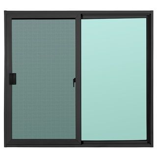 WELLINGTAN (LIKE) หน้าต่างอะลูมิเนียม บานเลื่อน SS W-AL/002 BL 120x110ซม. สีดำ พร้อมมุ้ง