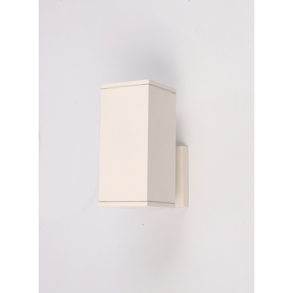 EILON โคมไฟติดผนังโมเดิร์น ทรงกระบอกสี่เหลี่ยม E27 ขนาด 9x9x20cm IP65 รุ่น MVW026-S(W) สีขาว