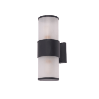 EILON โคมไฟติดผนังโมเดิร์น ทรงกระบอกกลม 2*E27 ขนาด 10.8x30cm IP65 รุ่น MVW027-D(B) สีดำ