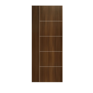 LEOWOOD  ประตู UPVC สี Black Teak ลาย 04 ขนาด 3.5x70x200 ซม