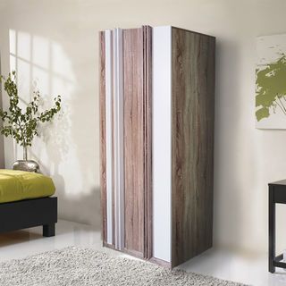 DELICATO ตู้เสื้อผ้า 3 บาน รุ่น อปาเช่ ขนาด 120x55x200  ซม. สีทูโทนน้ำตาล/ขาว
