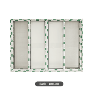 WELLINGTAN (vista) หน้าต่างอะลูมิเนียม บานเลื่อน FSSF P-TLC1815 180x150ซม. สีขาว พร้อมมุ้ง