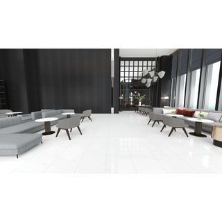 Marbella กระเบื้องพอร์ซเลนปูพื้น 60x60 ซม. รุ่น คาราร่า ไวท์ ตินี่ 21W ผิวเงา random  (4P) 