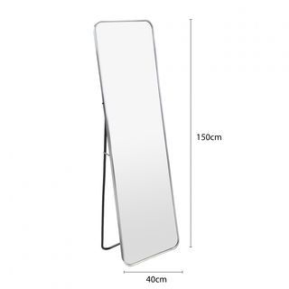 Nice กระจกมีกรอบอะลูมิเนียมตั้งพื้น  รุ่น ราเซล-ซิลเวอร์ ขนาด 40x150 ซม. สีเงิน