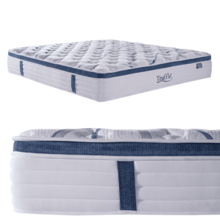 Truffle ที่นอนพ็อกเก็ตสปริงเสริมยางพารา รุ่น Petunia ขนาด 180x200x29 ซม. (6ฟุต) สีขาว-น้ำเงิน