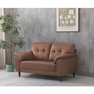 PULITO โซฟาหนัง PU 2ที่นั่ง 145x85x80 ซม. รุ่น AKY สีน้ำตาล