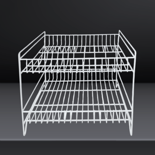 CLOSE ชั้นตะแกรงเหล็กคว่ำจาน 2 ชั้น TT-229 ขนาด 42x32x39 ซม. สีขาว