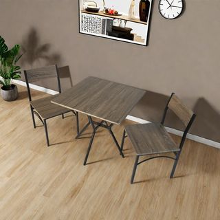 Delicato ชุดโต๊ะอาหาร 2 ที่นั่ง รุ่น Yuki โต๊ะ:75X75x76 ซม. เก้าอี้:46X51X82ซม. สีน้ำตาลอ่อน