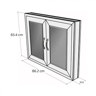 WT บานซิงค์คู่ 85x65CM. WT-777 สีไม้สัก