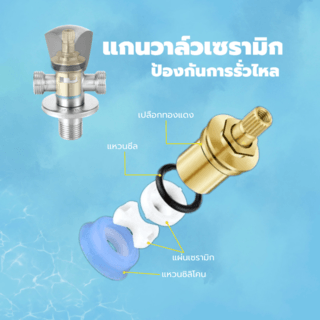Verno สต๊อปวาล์วทองเหลือง 2ทาง รุ่น  PQS-C12SJ