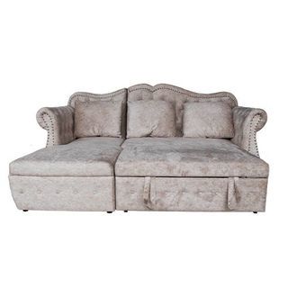 PULITO โซฟาผ้าขนสั้น รุ่น Europa ขนาด 235x160x105ซม. สีครีม