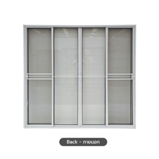 WELLINGTAN (vista) ประตูอะลูมิเนียม บานเลื่อน FSSF P-TLM2422 240x220ซม. สีขาว พร้อมมุ้ง