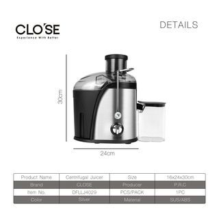 CLOSE เครื่องสกัดน้ำผลไม้ ขนาด 350 มิลลิลิตร 350W รุ่น DFLLJ4029 สีดำ