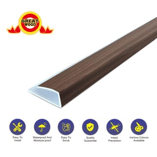 GREAT WOOD ยูคลิปPVC รุ่นGPPVC3.7-1-EB ขนาด 2.7x290x1.3 ซม. Brown 1-1  