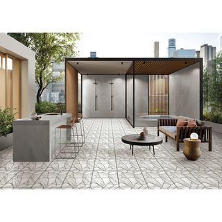 Marbella กระเบื้องเซรามิคปูพื้น 16x16 นิ้ว รุ่น ร็อกก้าไวท์ CJ0609 Matt Flat (12P)