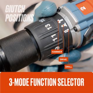 SENIX สว่านกระแทกไร้สาย Brushless 13 มม. 20V(Max) (พร้อมแบตเตอรี่ 2.0Ah 2 ก้อน) รุ่น PDHX2-M2-EU สีน้ำเงิน - ดำ