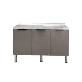 CLOSE ตู้ซิงค์หน้าบานไฮกลอสปิดผิว ขนาด 120×50×85 ซม. S-120 CALISTA สีไม้ธรรมชาติ (1/3)