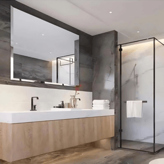 Nice กระจกเงาไม่มีกรอบ ทรงเหลี่ยม รุ่น PQS-XS10075 ขนาด 75x100 ซม. สีใส