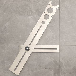 HUMMER  ไม้บรรทัดสเตนเลสวัดตำแหน่งเจาะรูกระเบื้อง รุ่น JGDW4036 สีเงิน  3 ขนาด 25/40/45mm (8X60X2.5cm) 