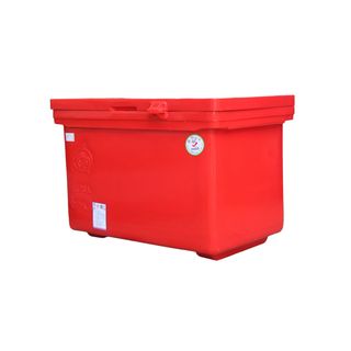 S&P ถังแช่ ขาสูง บานพับมือจับ 120 ลิตร สีแดง