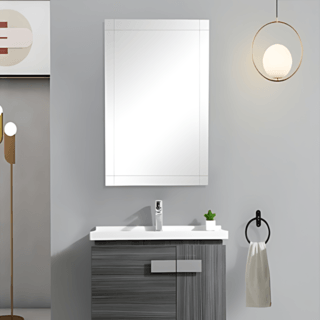 Nice กระจกเงาไม่มีกรอบ ทรงเหลี่ยม รุ่น JLLS013 ขนาด 60x80 ซม. สีใส