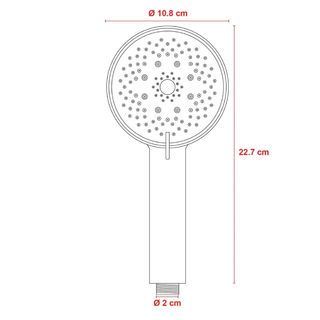 VEGARR ฝักบัวสีเทาควันปืน หน้าลายดาว  5 ระบบ  พร้อมสายแสตนเลส ยาว 120 ซม น็อต-ถ้วย  ทองเหลืองชุบโครเมี่ยม A303S/VC