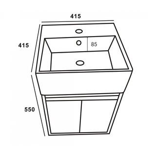 Verno เคาน์เตอร์อ่างล้างหน้าแบบแขวน Multilayer board ขนาด 42x42x57 CM รุ่น มูจิ02 สีไม้