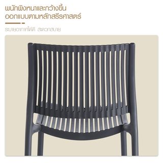 PULITO  เก้าอี้พลาสติก รุ่น LAHN ขนาด 53x44.5x80 ซม. สีดำ