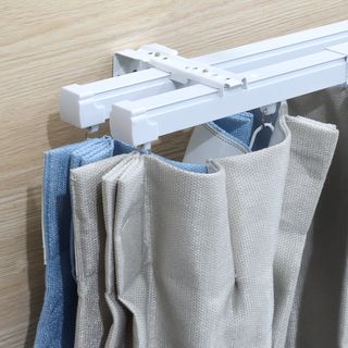 DAVINCI ขายึดแบบผนังคู่ (อุปกรณ์เสริมรางผ้าม่านแบบยืดหดได้) รุ่น Jolie ขนาด 11.4x3.5x3.3 ซม. สีขาว 