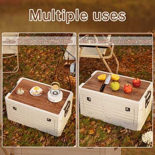 GOME กล่องเก็บของบานเปิดพับได้ท็อปไม้ Campo 2030-1S ขนาด 29.5x47.5x24 ซม. สีขาว