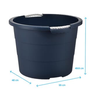 INABOX กะละมังกลมหูเชือก พลาสติก Forte N15743-38L ขนาด 48x35x49.8 cm. สีดำ