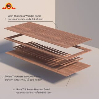 GREATWOOD ชุดประตูไม้มะฮอกานีเซาะร่องพร้อมวงกบ รุ่น FD002 (ไม้จริง) ขนาด 80x210 ซม. สีธรรมชาติ