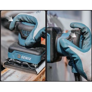 SENIX เครื่องขัดกระดาษทรายไฟฟ้า ขนาด 100X110 มม. (สีเหลี่ยม) 240W รุ่น PSE2.4-M-EU สีน้ำเงิน - ดำ