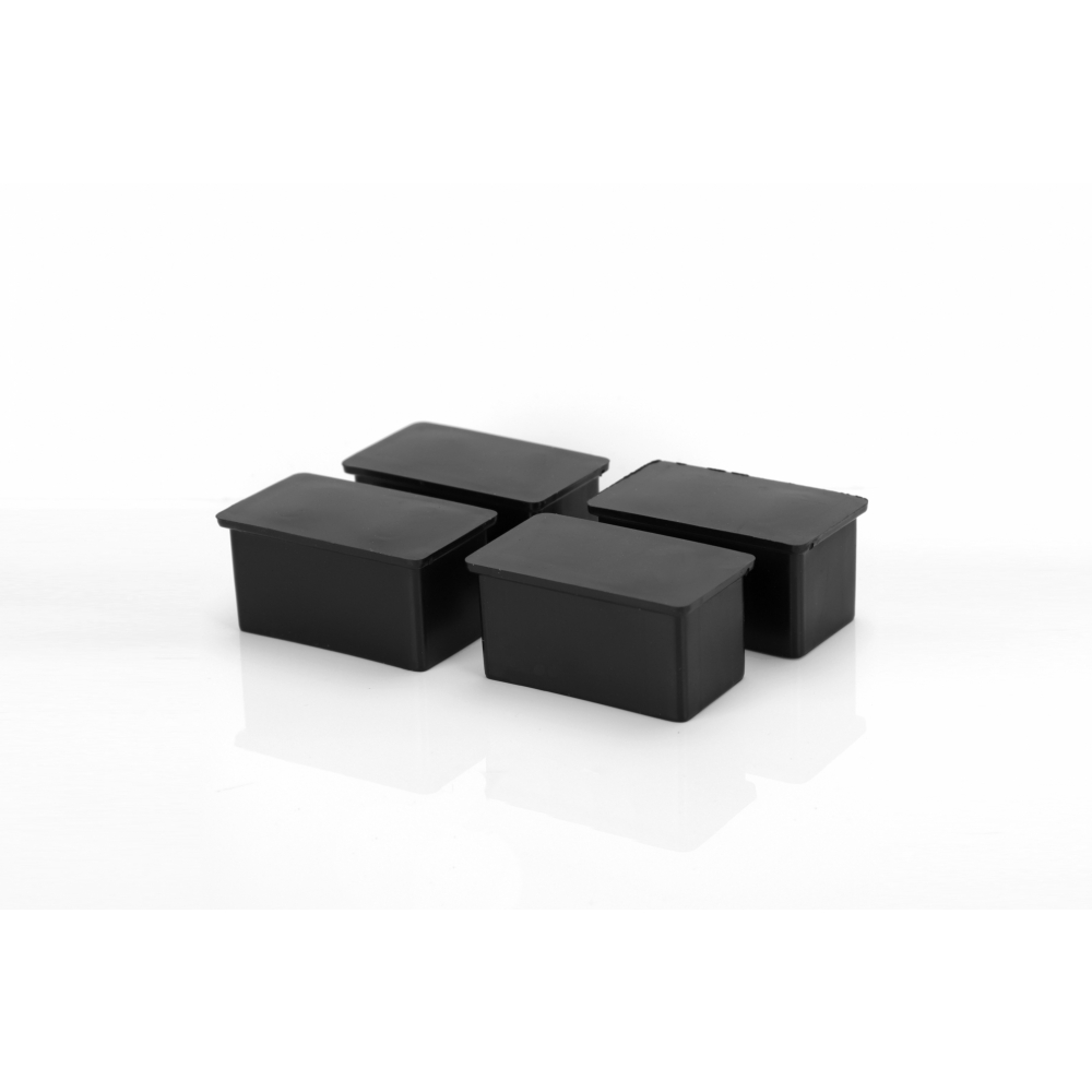 TORSTEN พลาสติกรองขาโต๊ะสี่เหลี่ยมผืนผ้า (สวมนอก) รุ่น 1XY-009-1x2 ขนาด 1”x2” แพ็ค 4 ชิ้น สีดำ