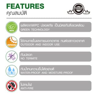 GREAT WOOD ไม้พื้นเทียมลายไม้ GK21-145-W-R ขนาด 21x145x2800มม. Walnut+Teak