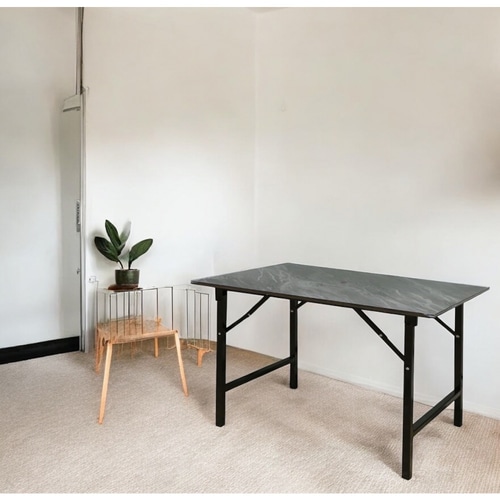 DELICATO โต๊ะเอนกประสงค์ รุ่น MD667 Volakas ขนาด 60x120x75 ซม. ลายหินดำ 