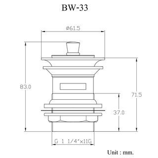 Hang สะดืออ่างล้างหน้าแบบไอโฟร์ รุ่น 902BW33