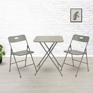 SUMMER SET ชุดโต๊ะสนาม 2 ที่นั่ง รุ่น MORTAR-GREY โต๊ะ:60x60x73 ซม. เก้าอี้:44x45x76 ซม. สีเทา