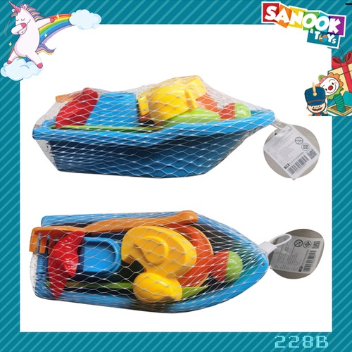 TOYS ของเล่นชุดเรือชายหาดพร้อมอุปกรณ์(6ชิ้น)รุ่น#228B ขนาด26.5x11.7x10.6ซม.คละสี
