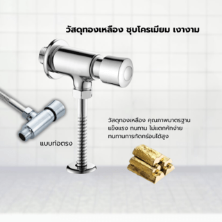 Verno ชุดฟลัชวาล์วโถปัสสาวะแบบกด ครบชุด รุ่น C12 ขนาด 45x25x7 ซม. สีโครม