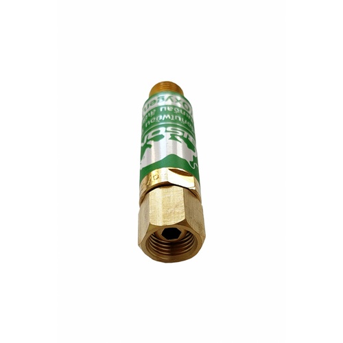 BISON ข้อต่อกันไฟย้อน 9/16ด้านเกจ์ลม สีเขียว (Oxygen)  