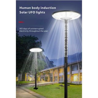 EILON โคมไฟสนาม UFO โซลาร์เซลล์ พร้อมรีโมท 300W รุ่น ETYN-HBD55-300W แสงคูลไวท์ (เฉพาะตัวโคม)