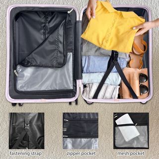 WETZLARS กระเป๋าเดินทางแบบด้านจับยาว ขนาด 24 นิ้ว  รุ่น Amber-02 ขนาด 26x41.5x60 ซม. สีชมพูคอตตอน