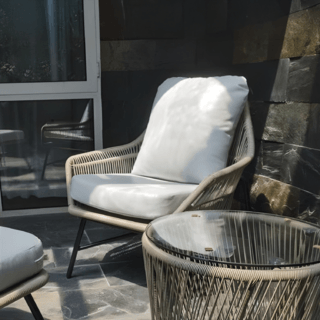 SUMMER SETเก้าอี้ outdoor อลูมิเนียม TACHAI ขนาด 88x83x85 ซม. สีเบจ