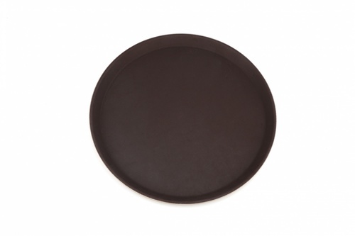 NIBIRU ถาดเสิร์ฟกันลื่นพลาสติกทรงกลม 35.5x2 ซม. BUKO สีน้ำตาล