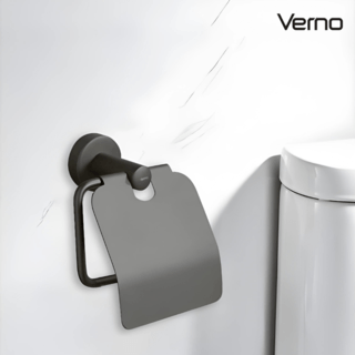 Verno ที่ใส่กระดาษชำระสแตนเลส304 รุ่น เกรเซอร์-TH03 ขนาด 14.5x15.5x6 ซม. สีเทา