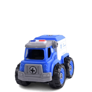 TOYS ของเล่นรถบรรทุกตำรวจประกอบพร้อมรีโมตคอนโทรล รุ่น#LM9023 ขนาด18.5x9.5x15.5ซม.สีน้ำเงิน